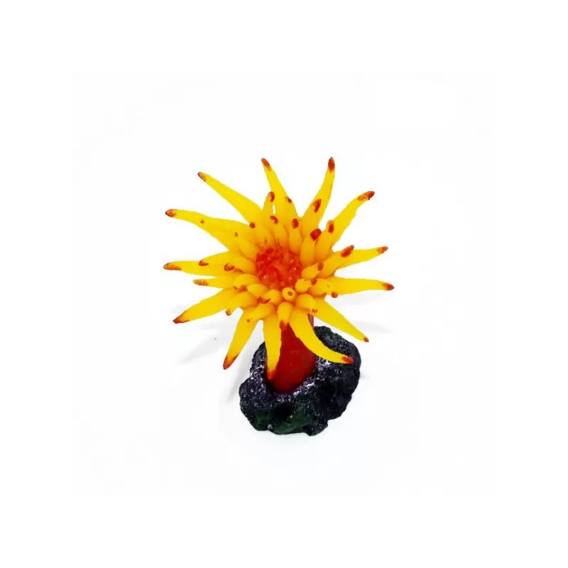 Kunstkoraal Mini Anemone Geel Kunstkoraal Mini Anemone Geel
