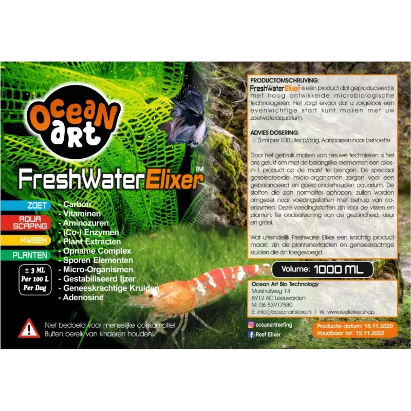Möchten Sie Ocean Art Freshwater Elixer 5 Liter kaufen? Coralandfishstore.nl Möchten Sie Ocean Art Freshwater Elixer 5 Liter kaufen? Coralandfishstore.nl